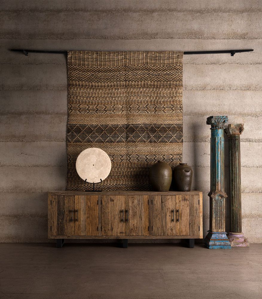 Sideboards - Brown reclaimed wood sideboard 253x46x91 cm - VICAL