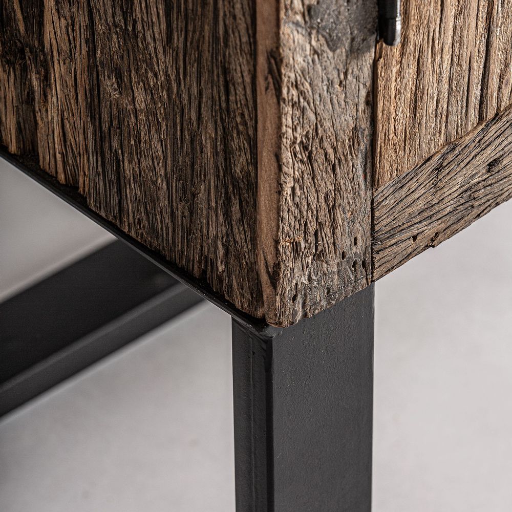 Wardrobe - Brown reclaimed wood cabinet 107x47x188 cm - VICAL
