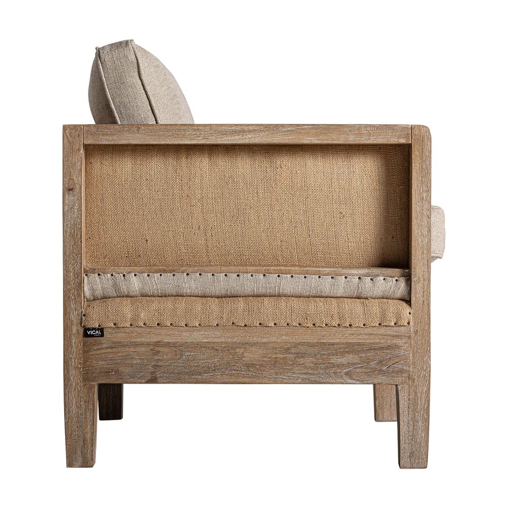 Armchairs - Brown birch wood armchair 80x74x87 cm - VICAL