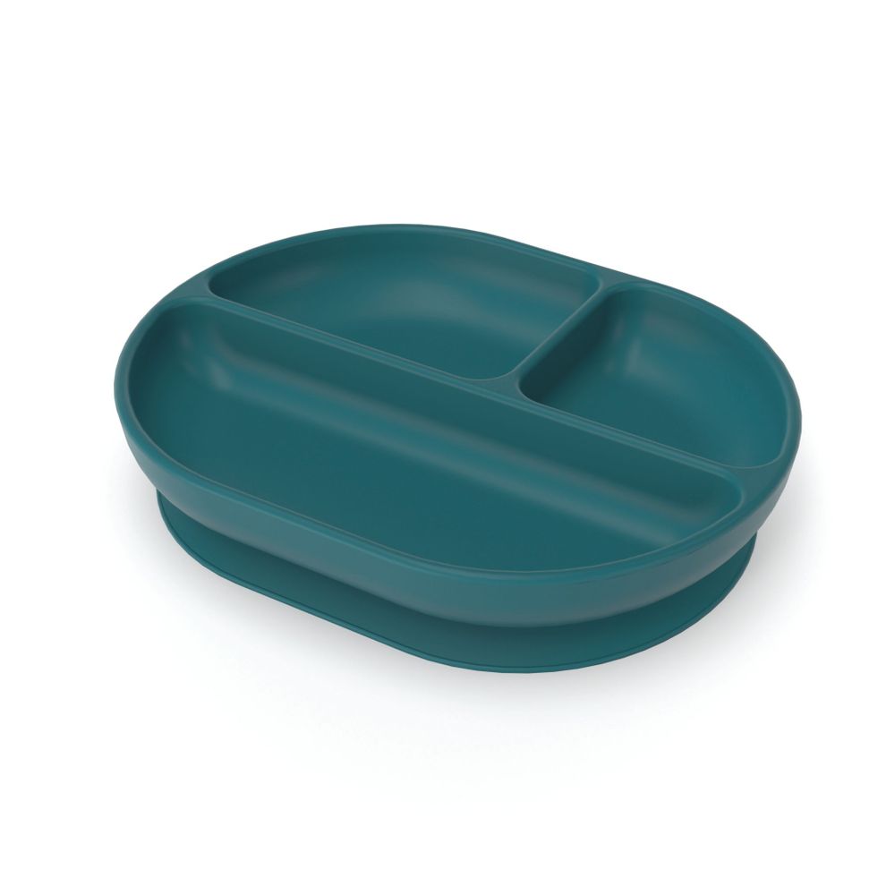 Repas pour enfant - Assiette compartimentée en silicone - Blue Abyss - EKOBO