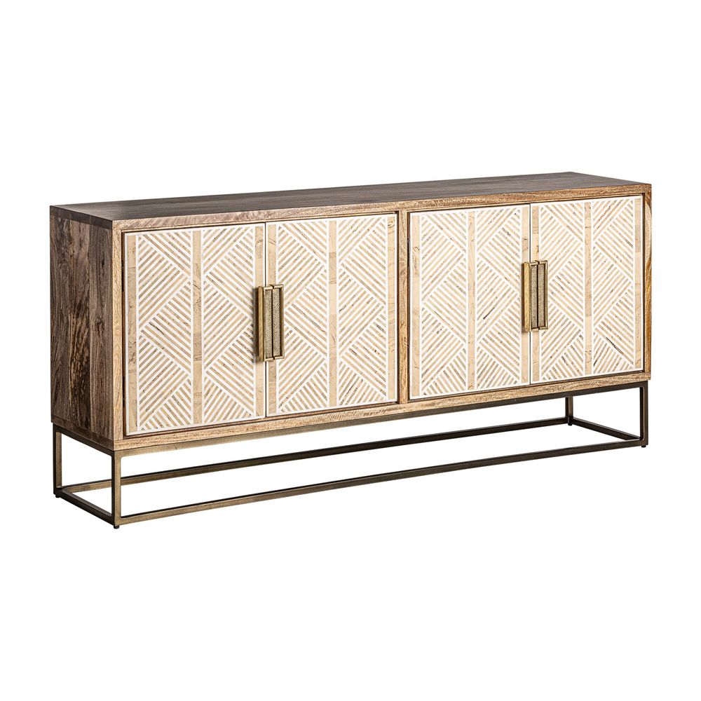 Buffets - Buffet en bois de mangue brun clair 180x40x81 cm - VICAL