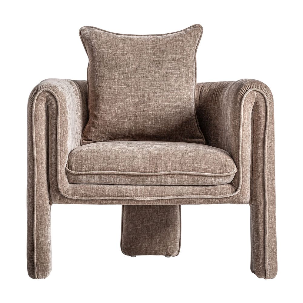 Fauteuils - Fauteuil en bois de pin taupe 81x76x80 cm - VICAL