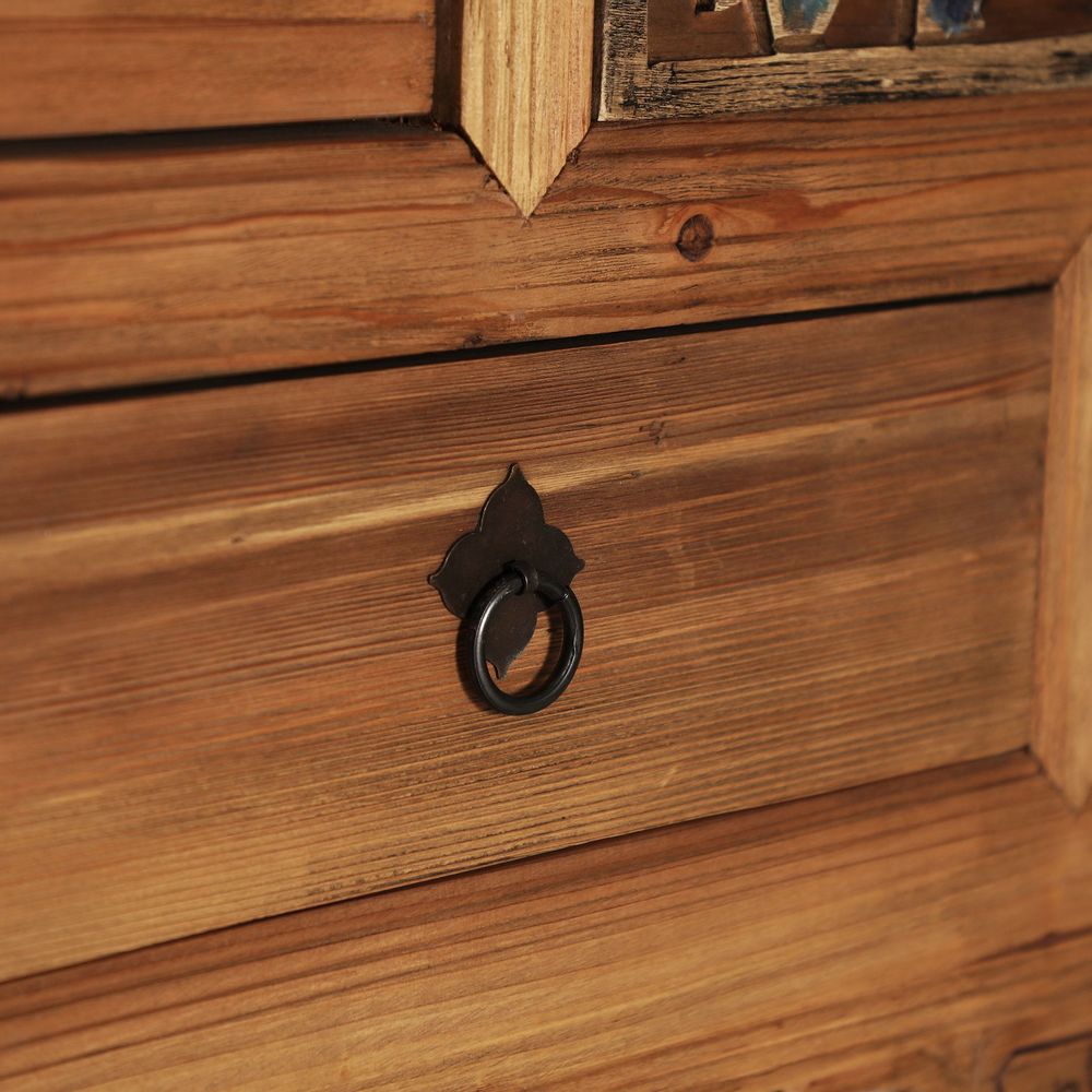 Sideboards - Brown recycled pine wood sideboard 240x48x90 cm - VICAL