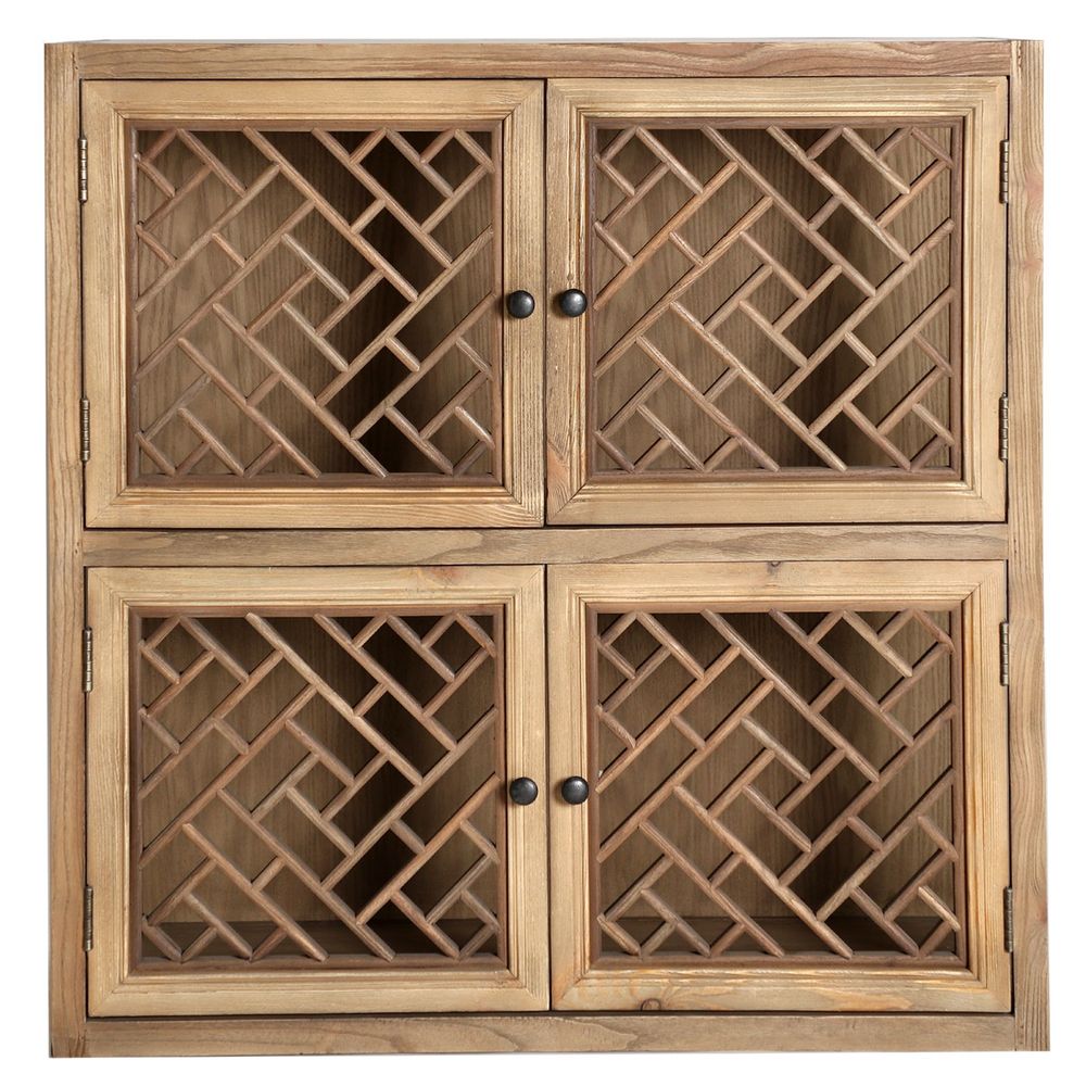 Wardrobe - Modular display case in brown elm wood 85x40x85 cm - VICAL