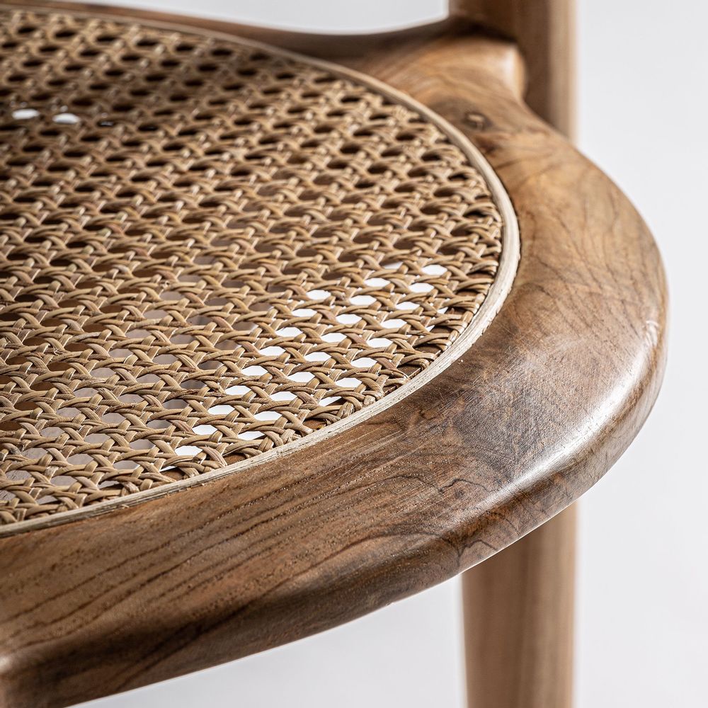 Chairs - Brown teak wood chair 57x46x78 cm - VICAL