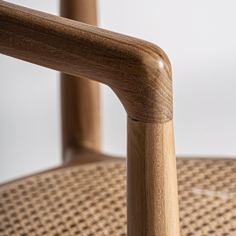 Chairs - Brown teak wood chair 57x46x78 cm - VICAL