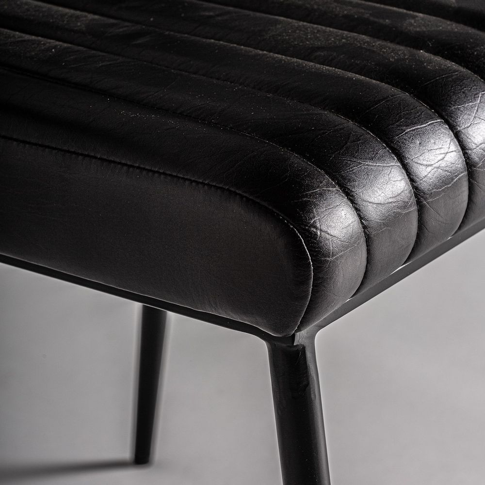 Tabourets - Tabouret en peau noir 55x59x93 cm - VICAL