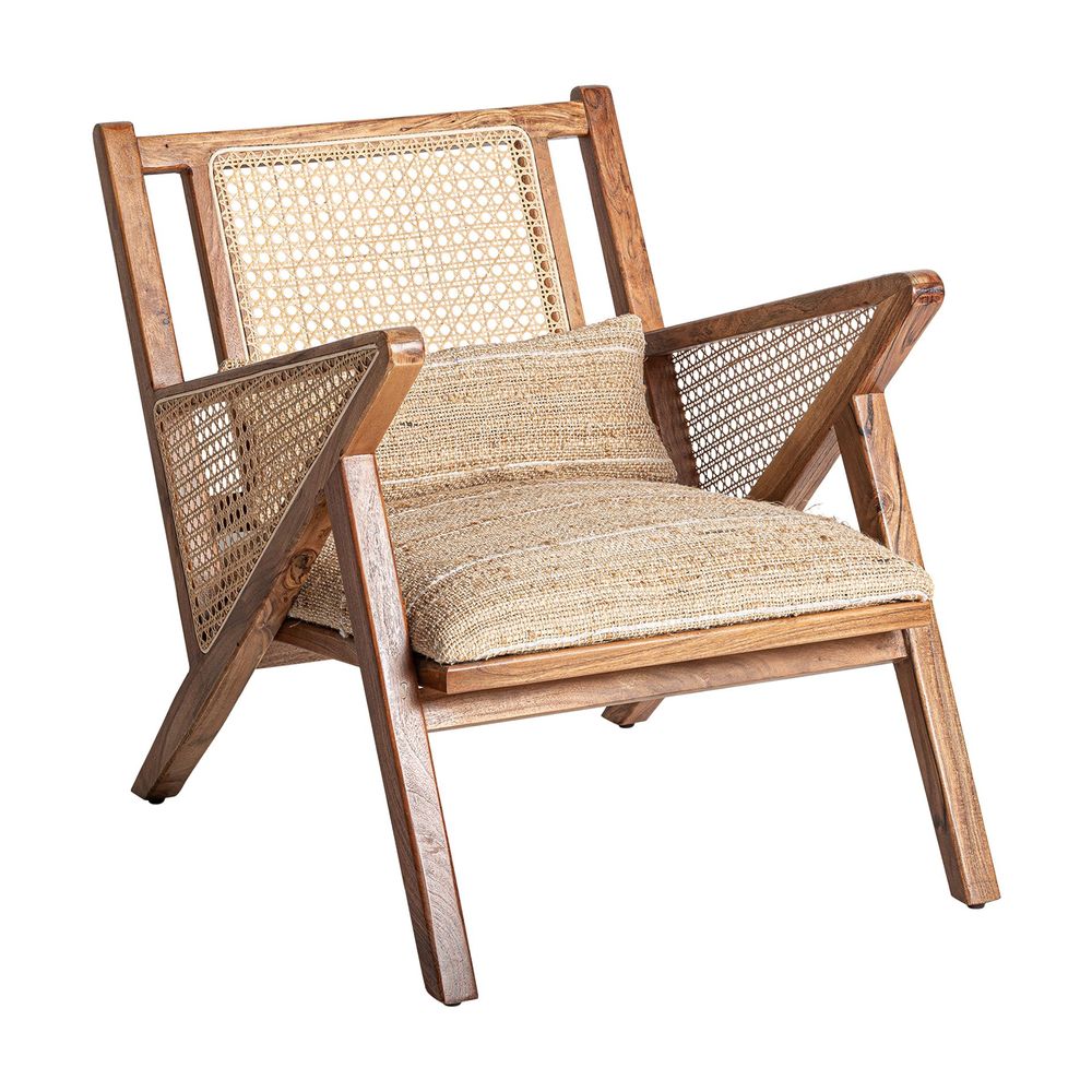 Armchairs - Brown mango wood armchair 61x82x73 cm - VICAL