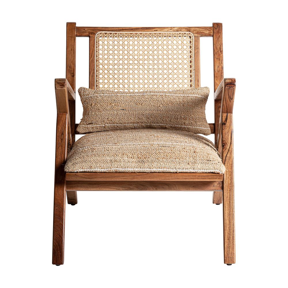 Armchairs - Brown mango wood armchair 61x82x73 cm - VICAL