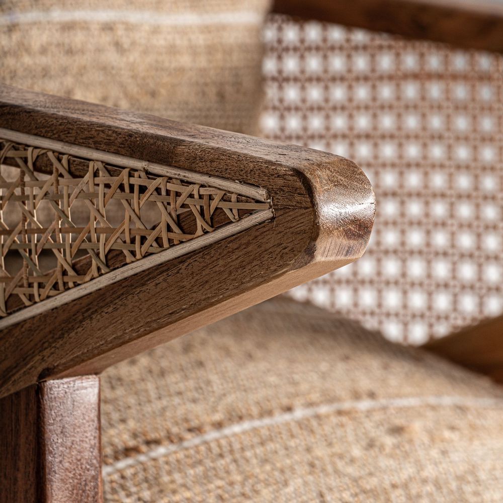 Armchairs - Brown mango wood armchair 61x82x73 cm - VICAL