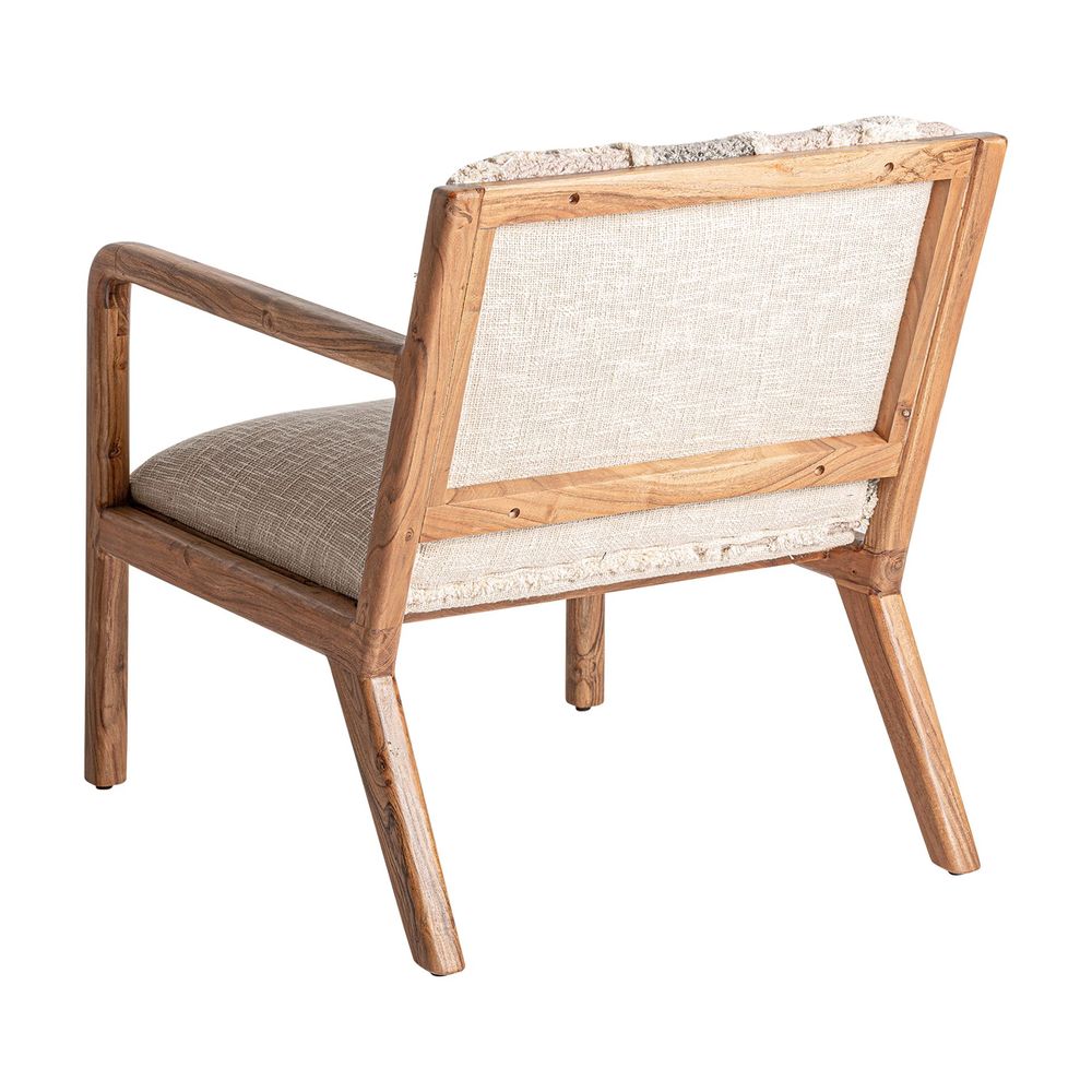 Armchairs - Light brown mango wood armchair 64x72x76 cm - VICAL