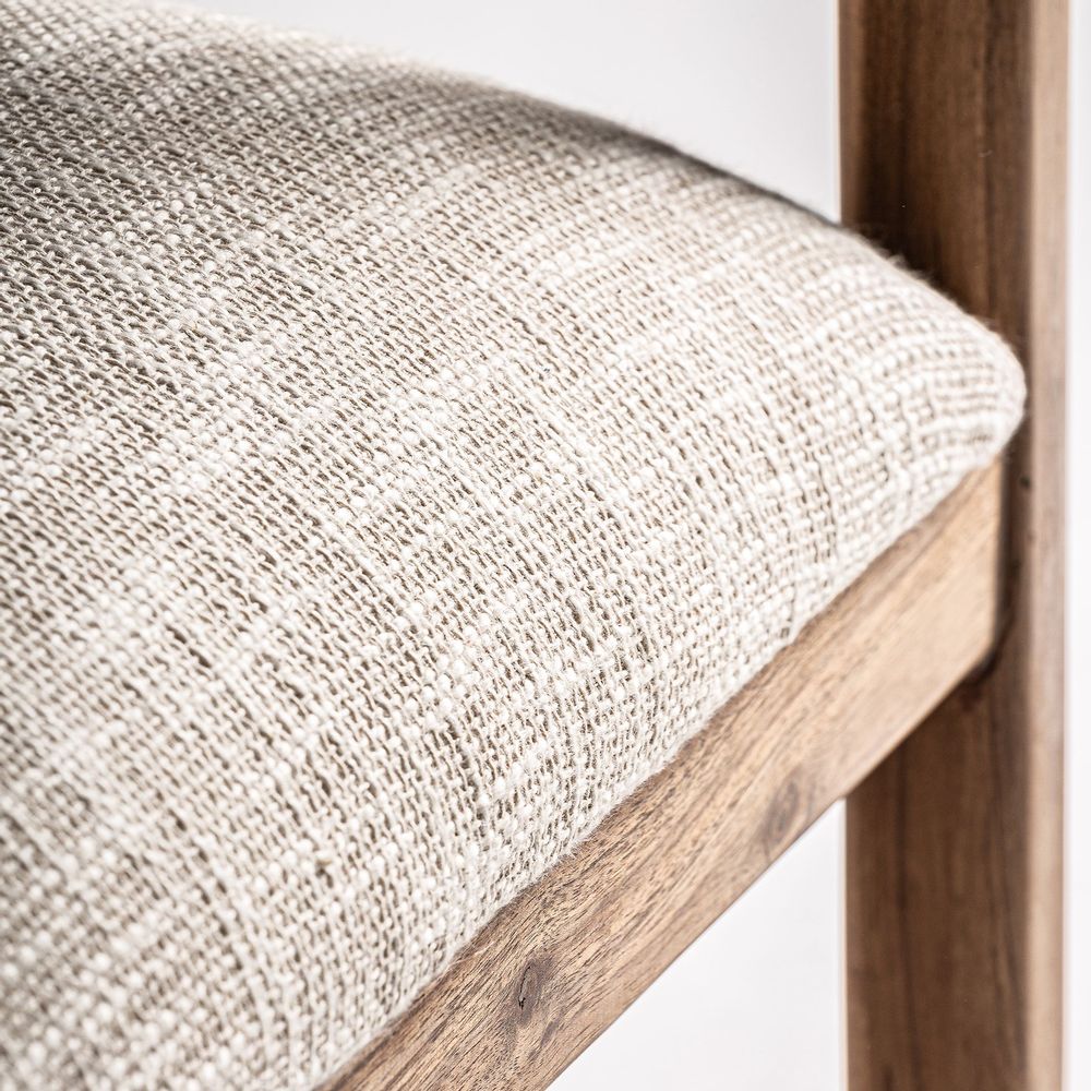 Armchairs - Light brown mango wood armchair 64x72x76 cm - VICAL