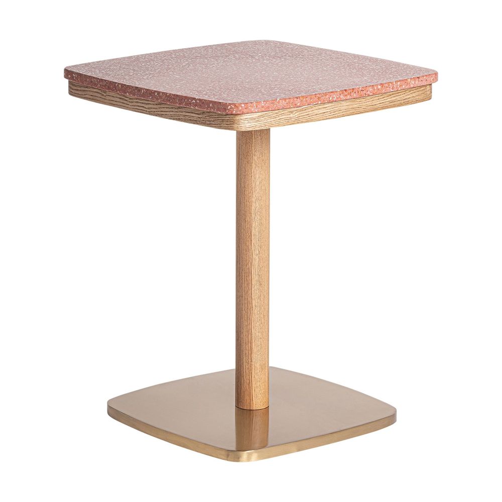 Autres tables - Table de bar en terrazzo rouge 50x50x66 cm - VICAL