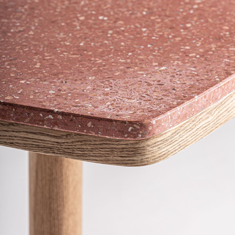 Autres tables - Table de bar en terrazzo rouge 50x50x66 cm - VICAL