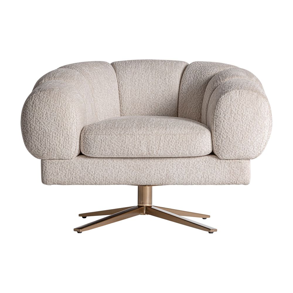 Fauteuils - Fauteuil en velours blanc cassé 95x84x68 cm - VICAL