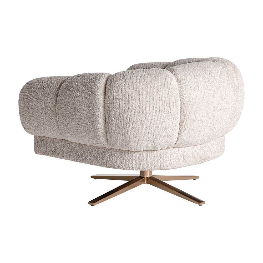 Fauteuils - Fauteuil en velours blanc cassé 95x84x68 cm - VICAL