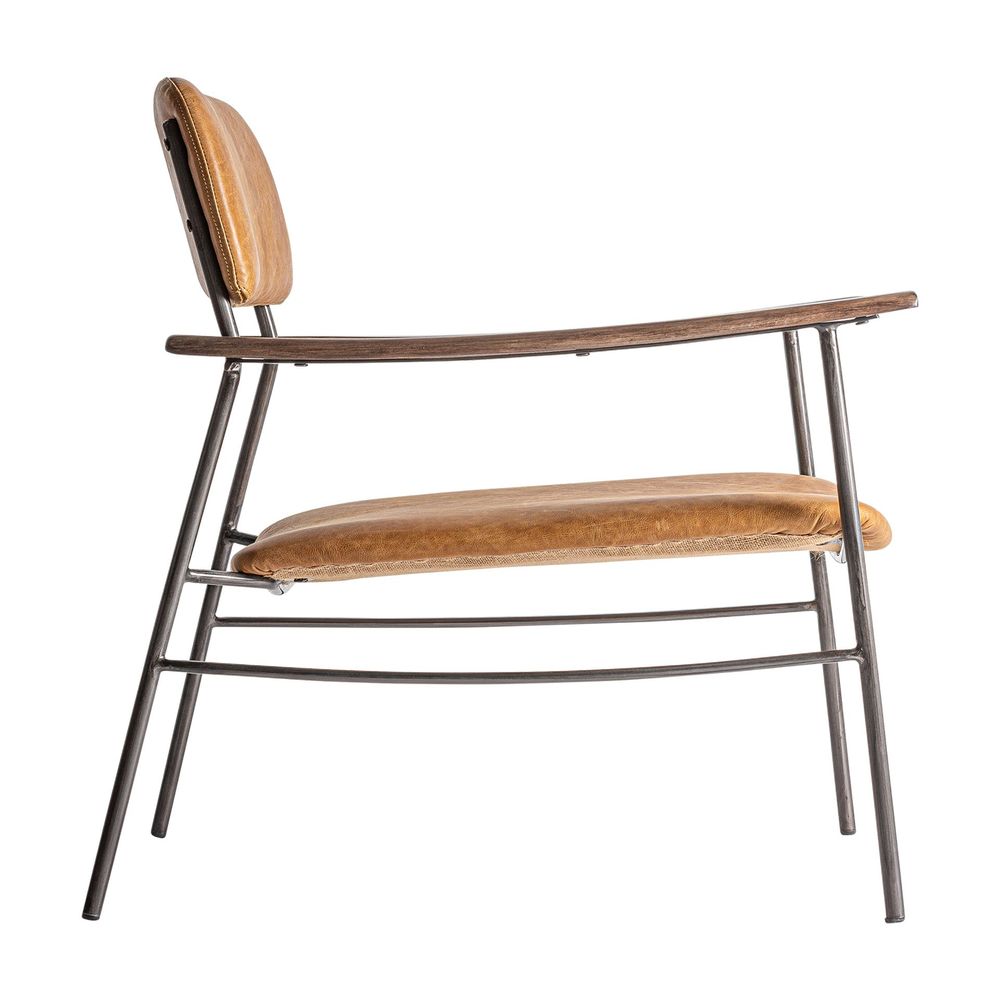 Fauteuils - Fauteuil en peau marron 62x70x81 cm - VICAL