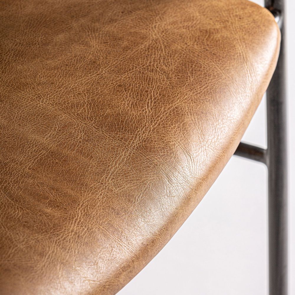 Fauteuils - Fauteuil en peau marron 62x70x81 cm - VICAL