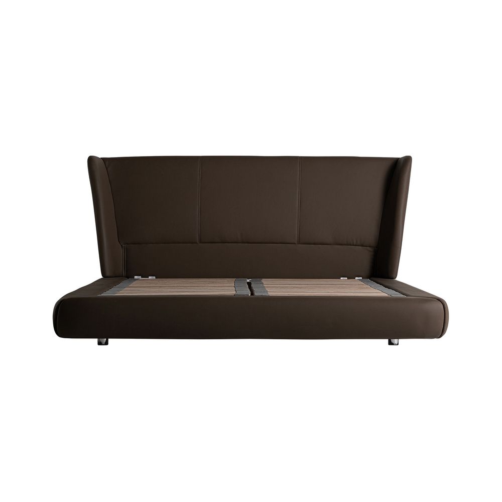 Lits - Lit en peau marron 196x218x102 cm - VICAL