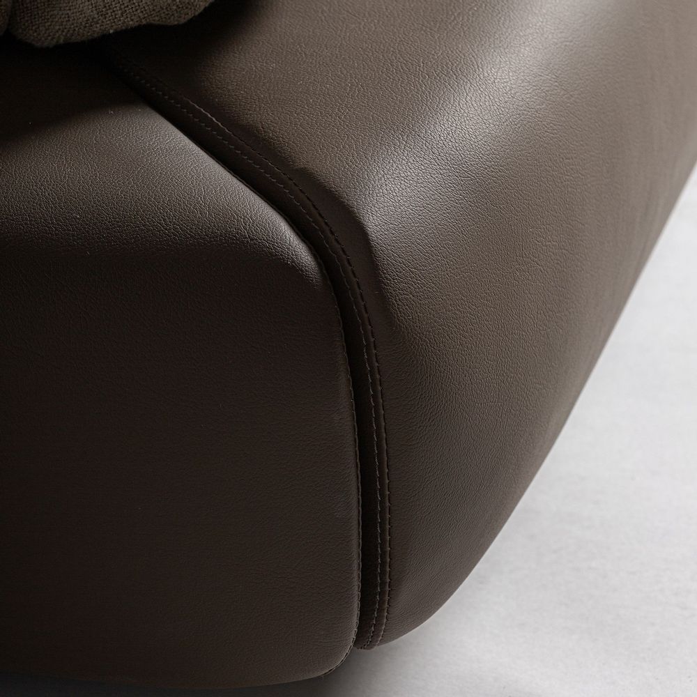 Lits - Lit en peau marron 196x218x102 cm - VICAL