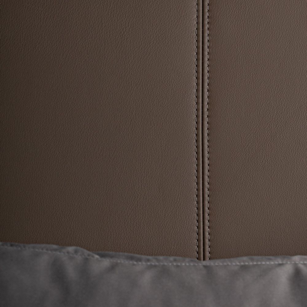Lits - Lit en peau marron 196x218x102 cm - VICAL