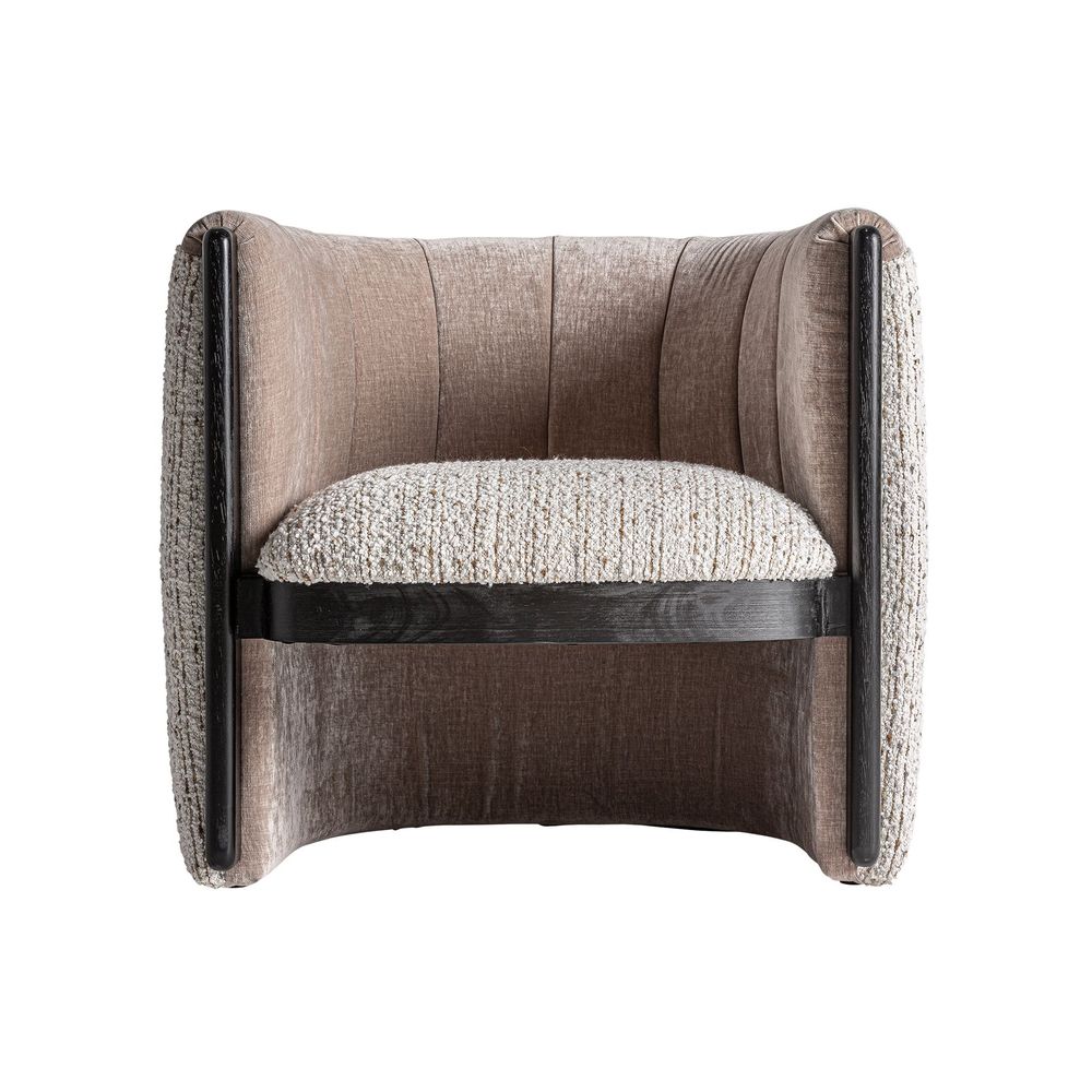 Fauteuils - Fauteuil en bois de pin taupe 76x80x70 cm - VICAL