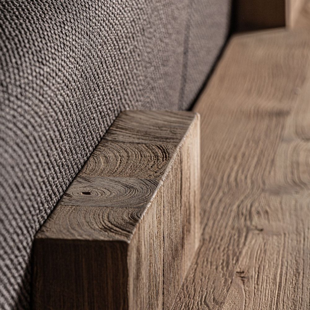 Sofas - Brown railway wooden sofa 270x100x84 cm - VICAL