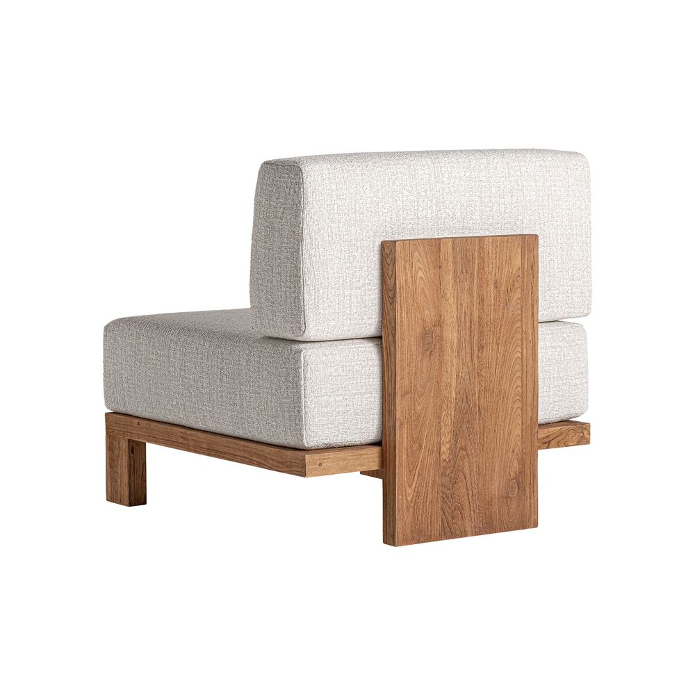 Sofas - Central sofa module in brown railway wood 81x86x83 cm - VICAL