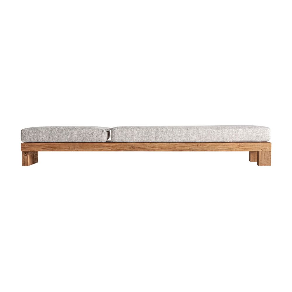 Canapés - Chaise longue en bois de teck marron 200x60x35 cm - VICAL