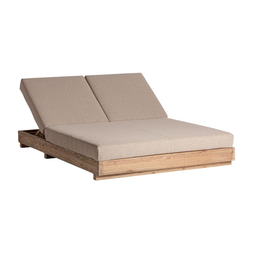 Sofas - Double lounge chair in brown railway wood 210x80x33 cm - VICAL