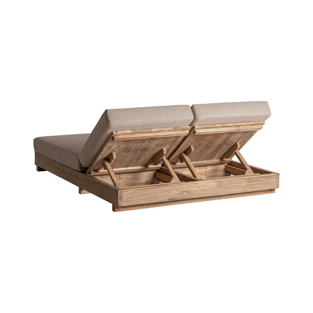 Sofas - Double lounge chair in brown railway wood 210x80x33 cm - VICAL