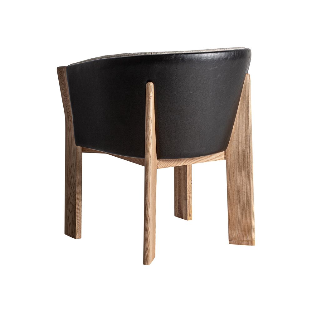 Chairs - Black leather chair 62x60x75 cm - VICAL