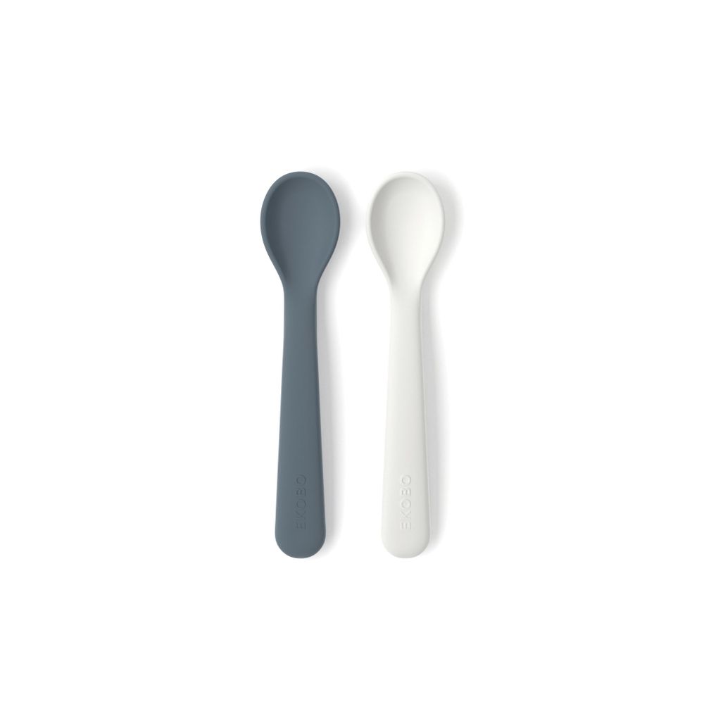 Repas pour enfant - Lot de 2 cuillères en silicone - Cloud / Storm - EKOBO