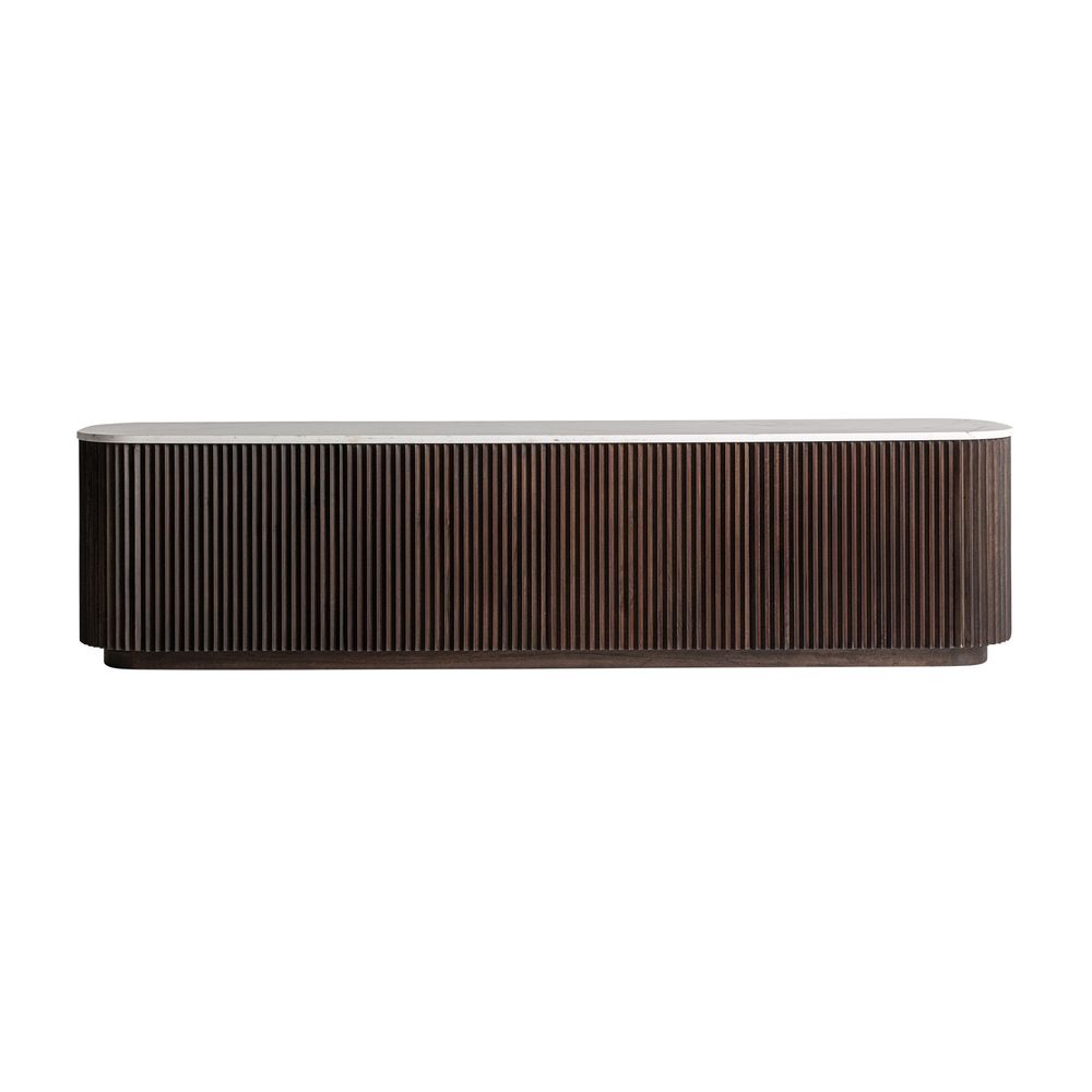 TV stands - Brown mango wood TV cabinet 200x40x50 cm - VICAL