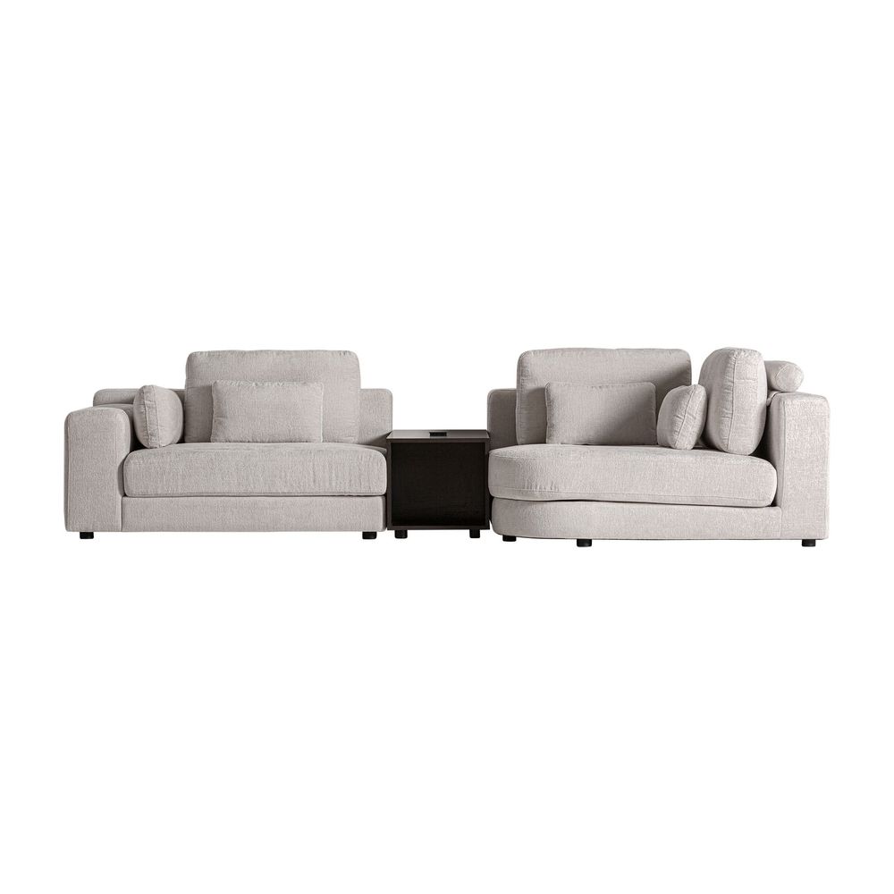 Canapés - D´angle en polyester blanc cassé 140x140x85 cm - VICAL