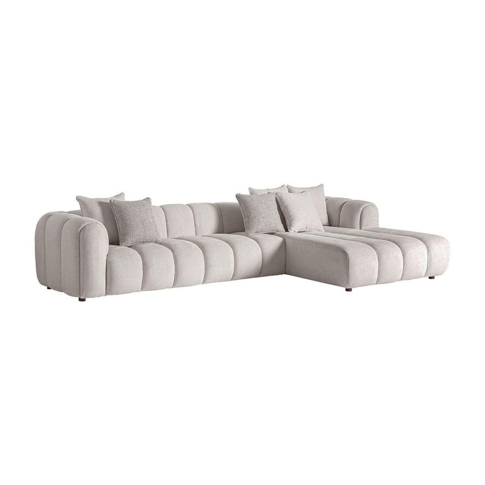 Sofas - Off-white polyester sofa 360x200x90 cm - VICAL