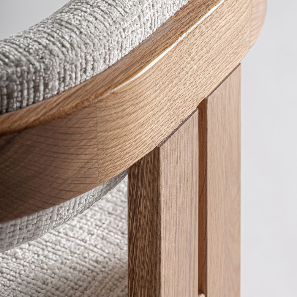 Chairs - Brown oak wood chair 58x55x71 cm - VICAL