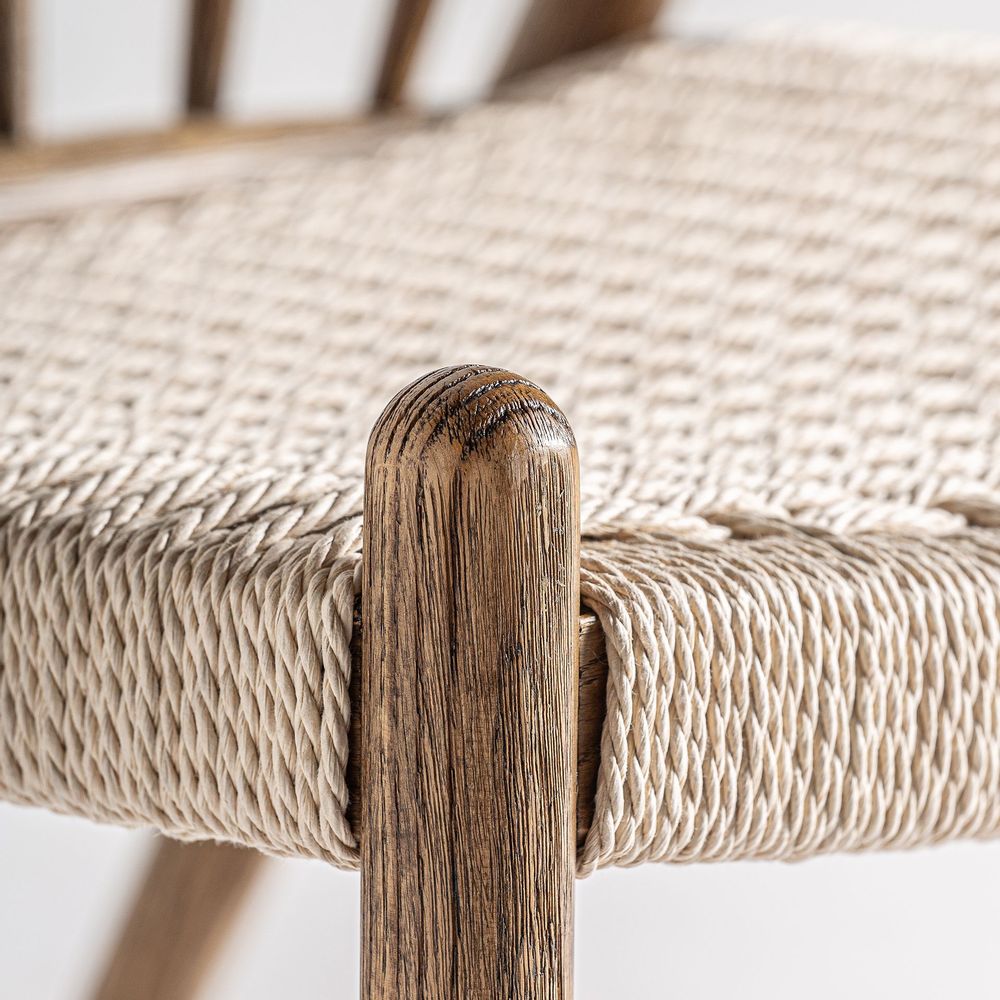 Armchairs - Brown oak wood armchair 67x67x79 cm - VICAL