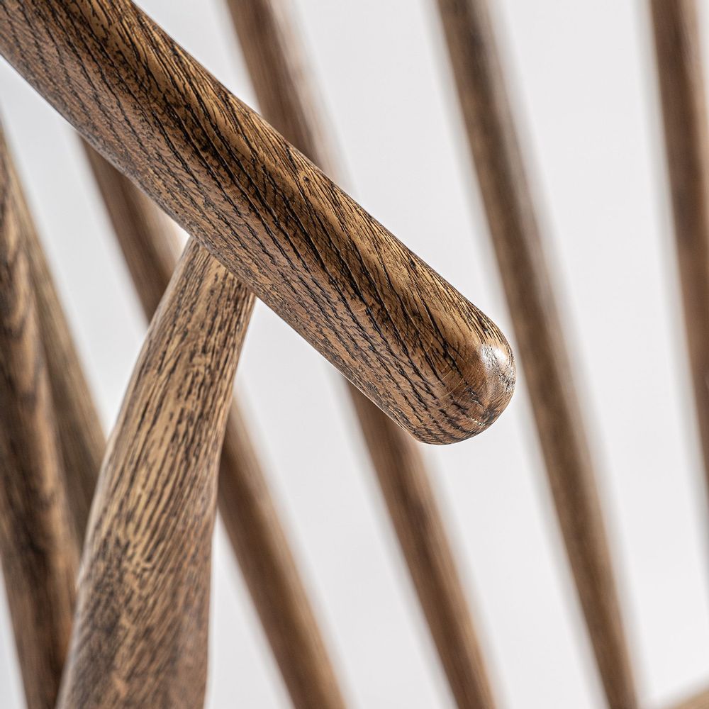 Armchairs - Brown oak wood armchair 67x67x79 cm - VICAL