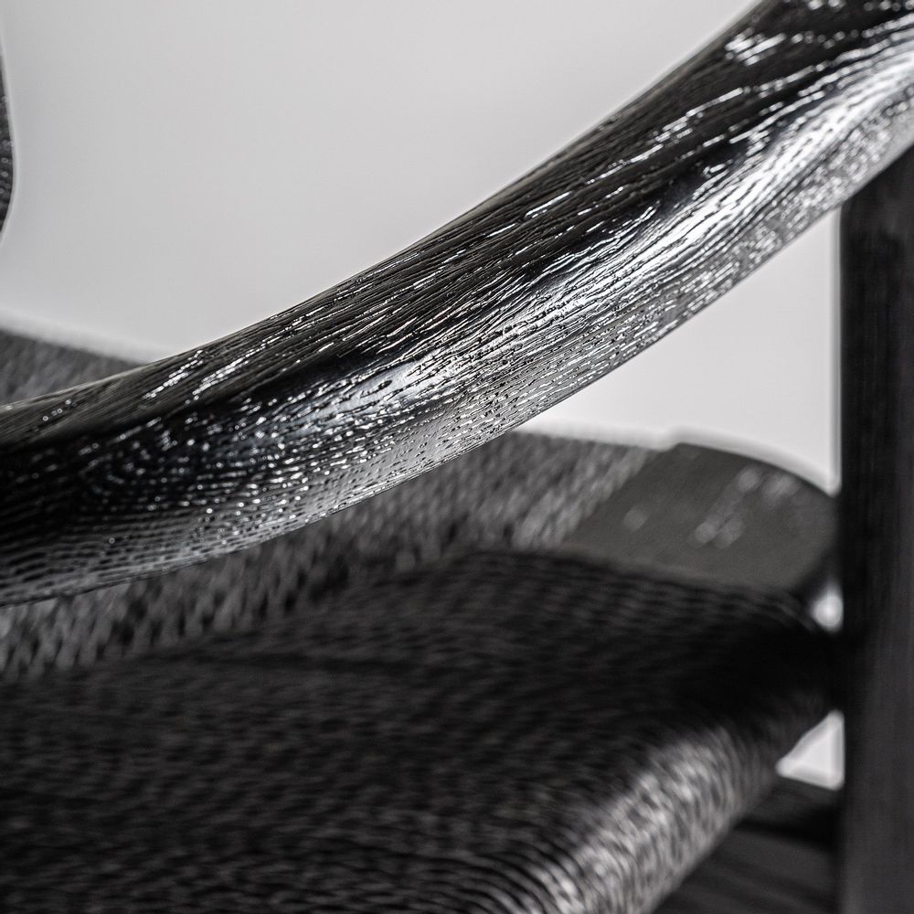 Chairs - Black oak wood chair 54x54x79 cm - VICAL