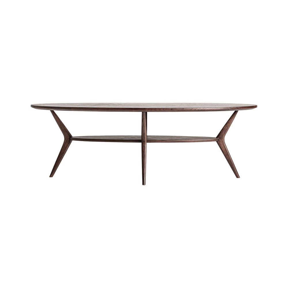 Coffee tables - Brown ash wood coffee table 140x80x47 cm - VICAL