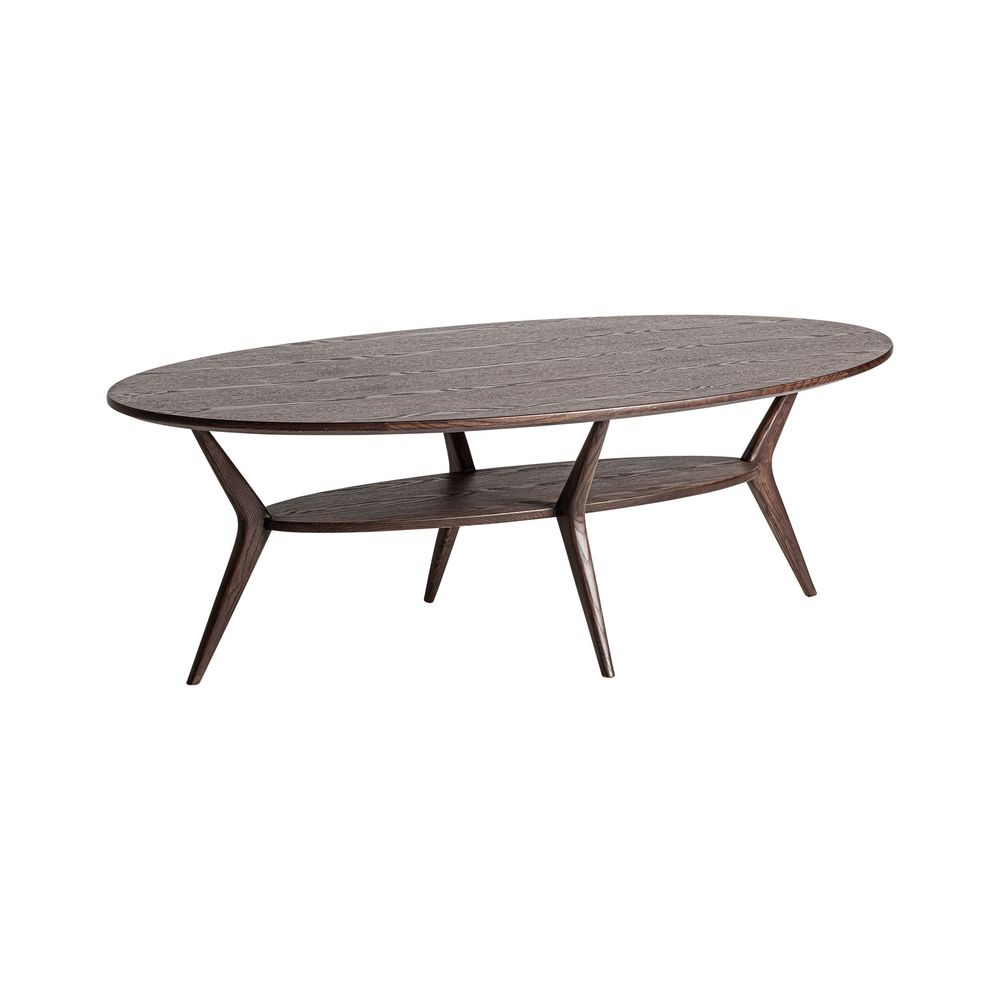 Coffee tables - Brown ash wood coffee table 140x80x47 cm - VICAL