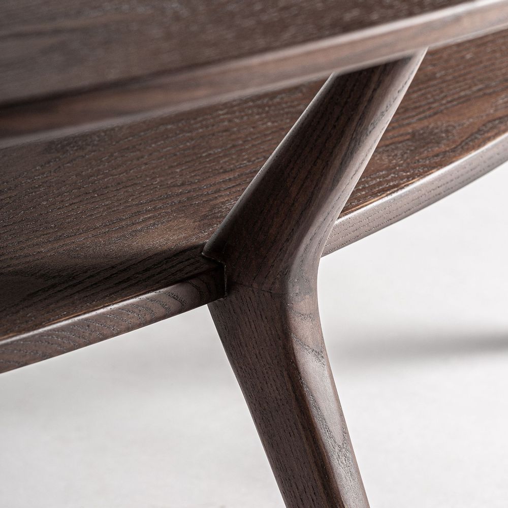 Coffee tables - Brown ash wood coffee table 140x80x47 cm - VICAL