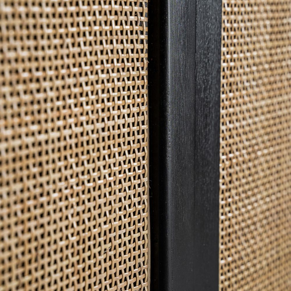 Buffets - Buffet en bois de mangue noir 206x54x80 cm - VICAL