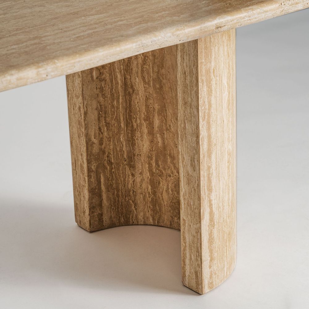Dining Tables - Light brown travertine living room table 240x100x75 cm - VICAL