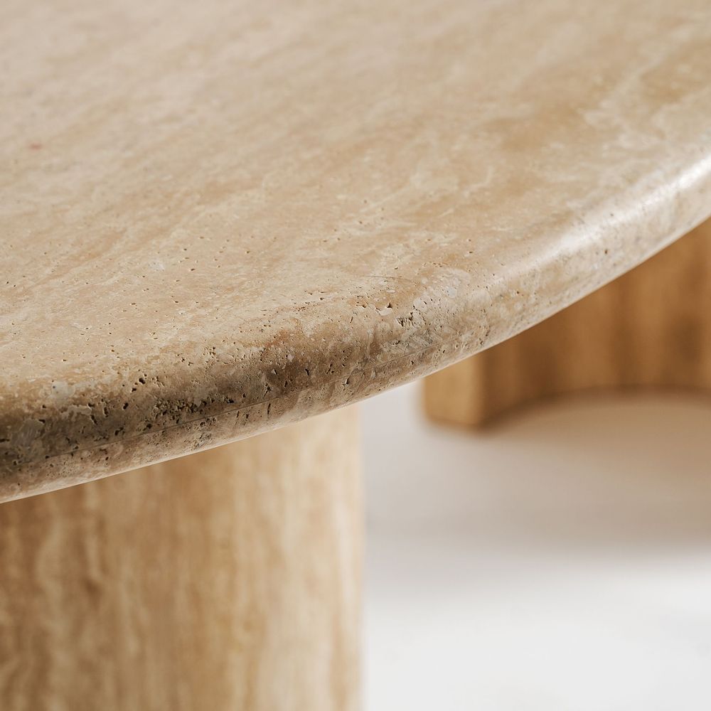 Dining Tables - Light brown travertine living room table 240x100x75 cm - VICAL