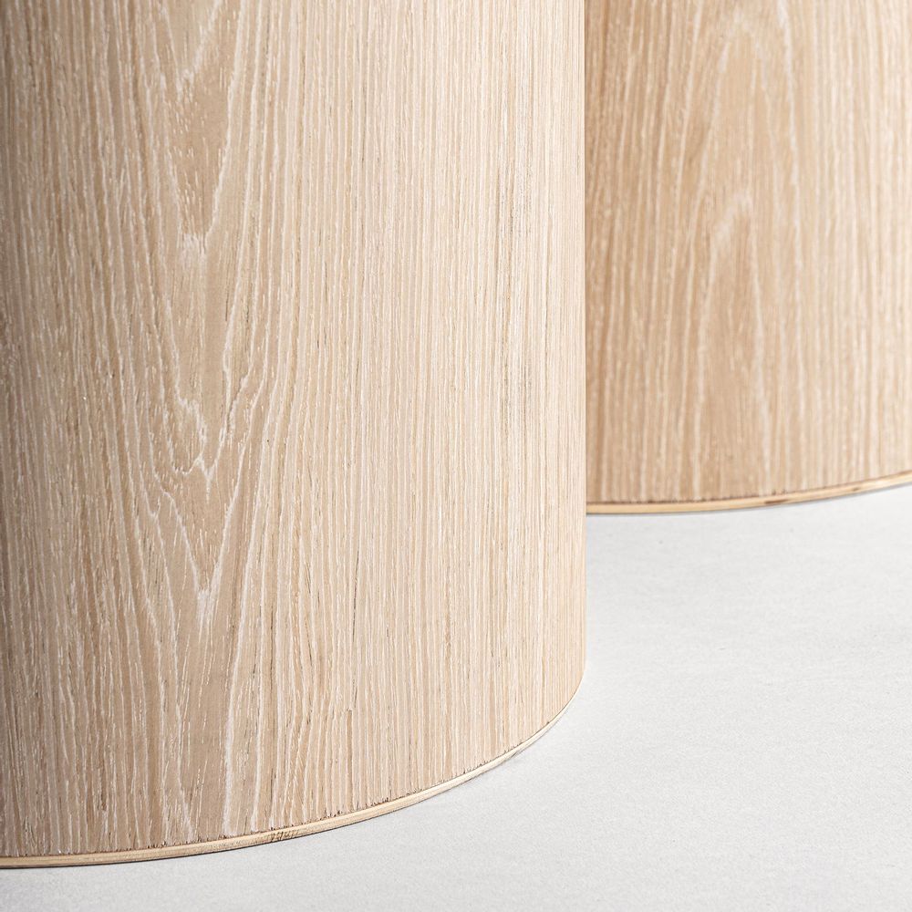 Tables Salle à Manger - Table salon en bois de chêne crème 150x150x76 cm - VICAL