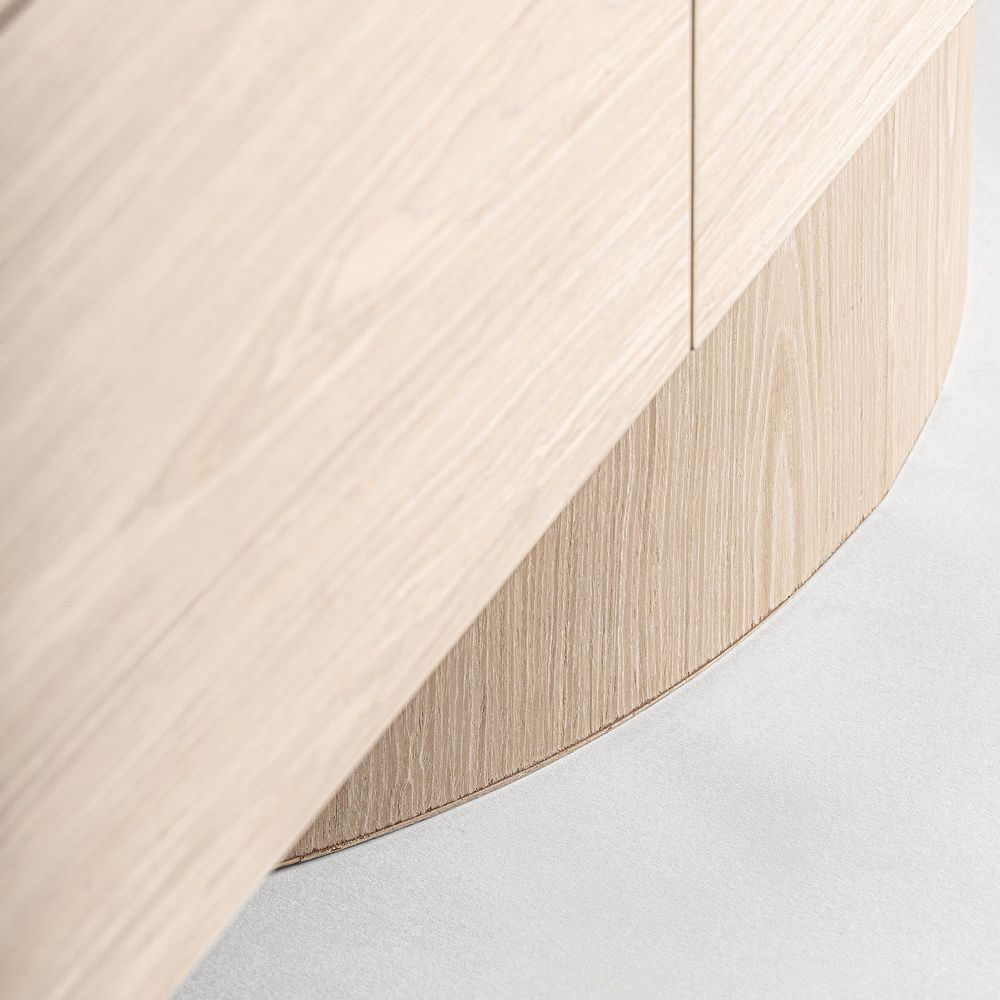 TV stands - Cream oak wood TV cabinet 220x45x50 cm - VICAL