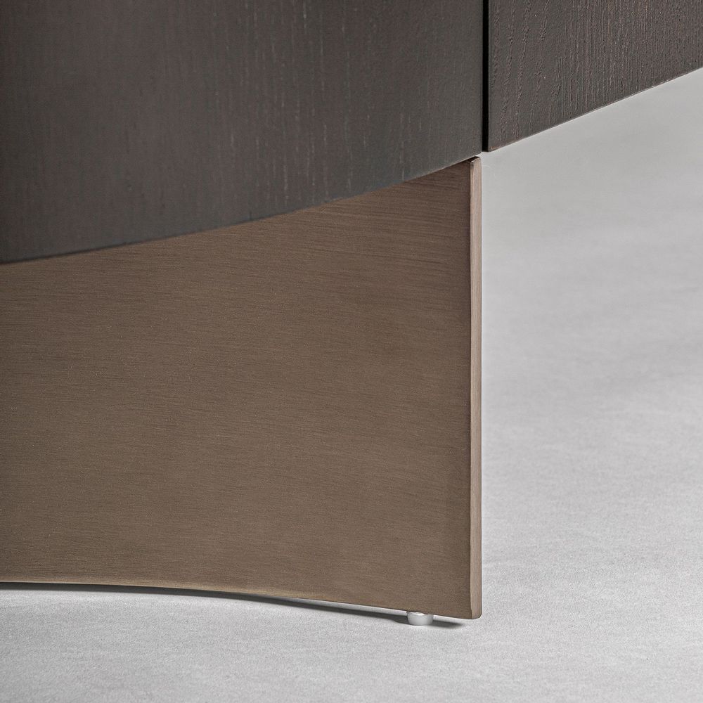 Sideboards - Brown oak wood sideboard 220x50x86 cm - VICAL