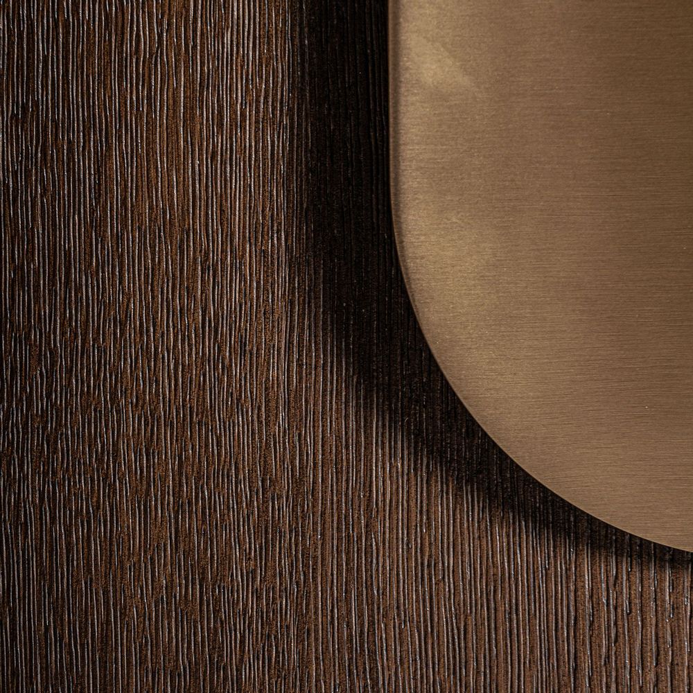 Sideboards - Brown oak wood sideboard 220x48x81 cm - VICAL